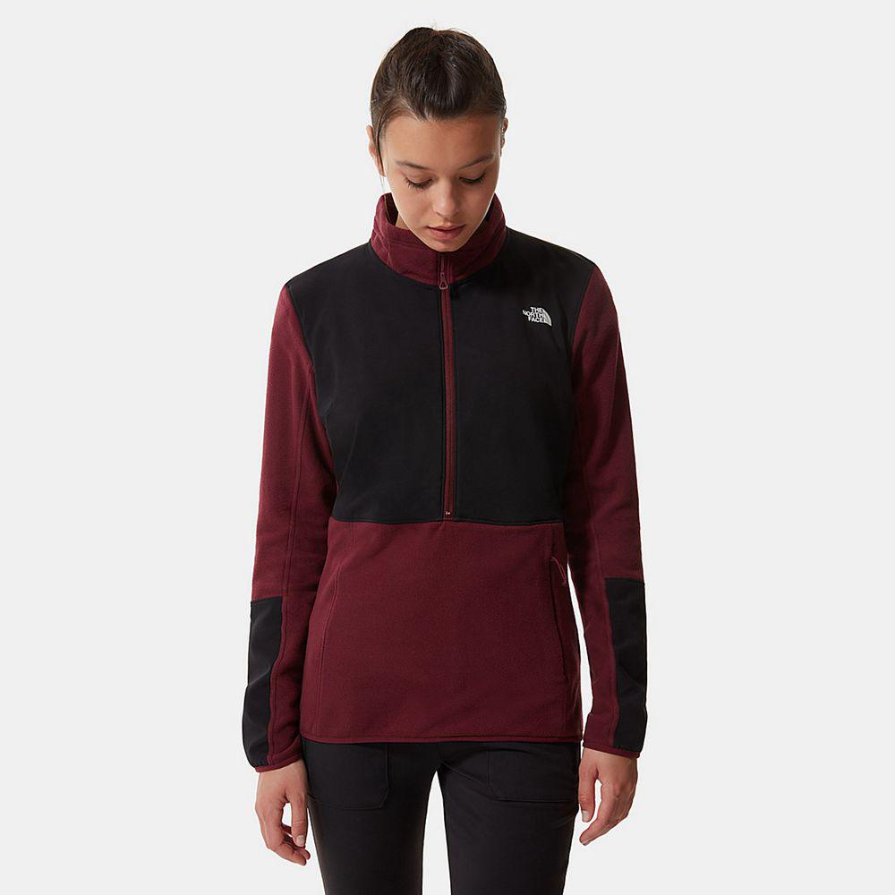 The North Face Diablo Midlayer Quarter-Zip Γυναικεια Fleece - Κοκκινα / Μαυρα (LNDW12586)